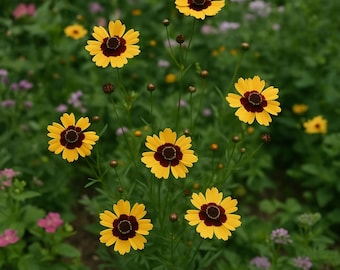 COREOPSIS tinctoria (Plains Coreopsis) Flower Seeds, Easy to Grow, Low Maintenance, Delicate, Unique Flowers, Attractive to Pollinators
