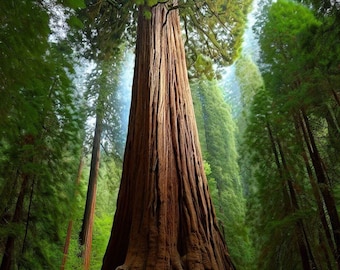 Sequoia sempervirens (California Redwood, Coast Redwood) Tree Seeds, towering over 300 feet, iconic giants with historical significance