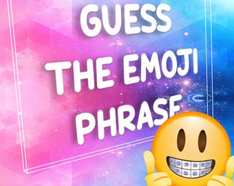 Emoji Phrase Guessing Game Digital PowerPoint Quiz with 50 Fun Emoji Questions in 5 Rounds for Virtual Game Night or Party Fun