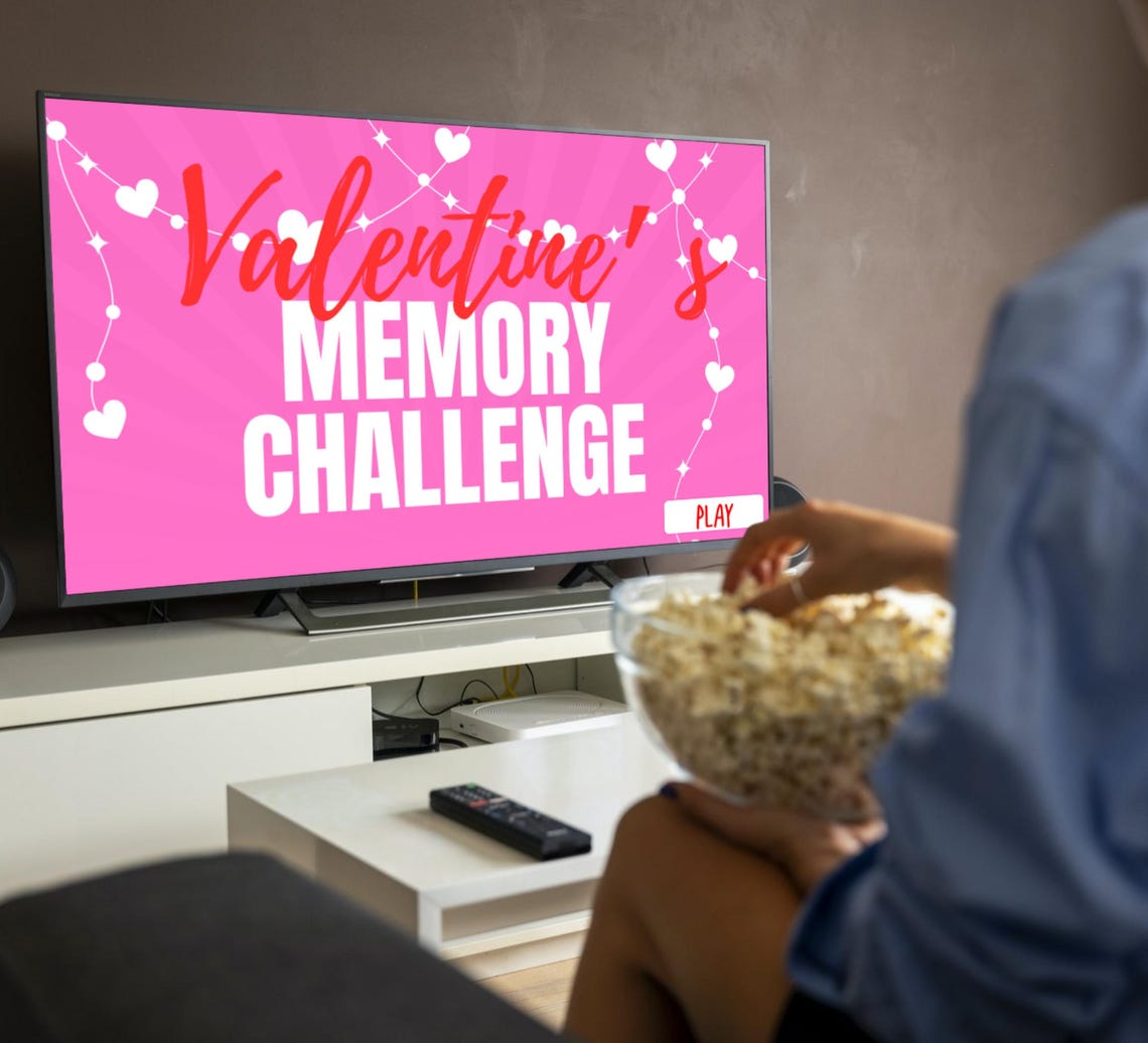 Valentine's Day Memory Challenge Game for Couples, Virtual Powerpoint ...