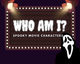 Guess Who I Am Horror Movie Game – Halloween PowerPoint Trivia for Zoom, Teams & Parties, 20 Spooky Characters, Digital Download