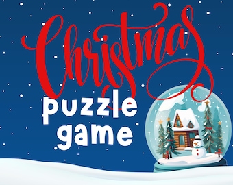 Christmas Puzzle Game for Teams, Virtual Holiday Party PowerPoint Game, 25 Festive Christmas dingbats for Zoom, Family or Office Fun