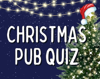 Christmas Pub Quiz Game PowerPoint | Virtual Holiday Trivia Party Game for Zoom Skype Teams | Instant Download Christmas Quiz Pack
