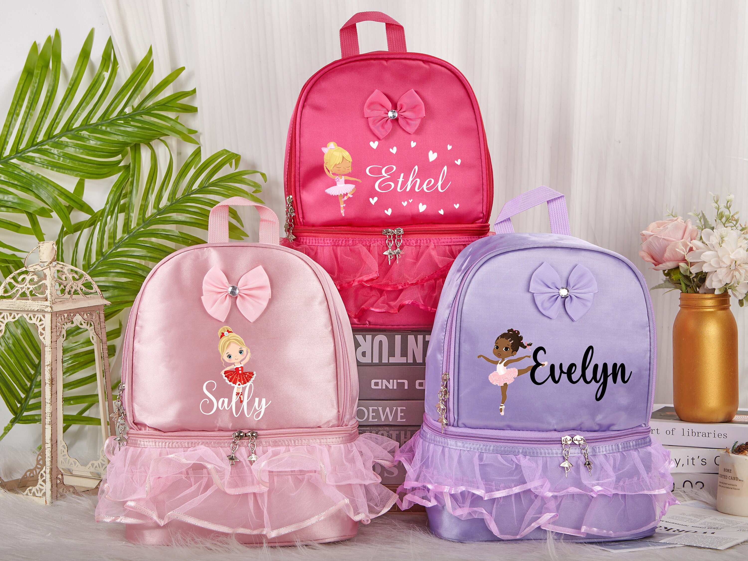 Mermaid Tote Bag Personalized Kids Canvas School Bag Custom Preschool –  Sweet Blooms Decor