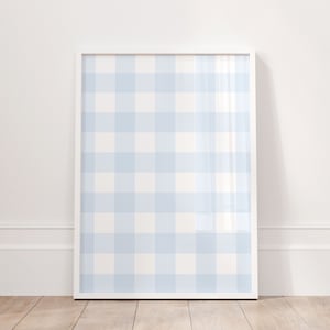 Light Blue Gingham  Nursery Art, Blue Plaid Newborn Boys Room Art, Summer Nursery Art| Digital Download|Printable Wall Art| Really Aesthetic