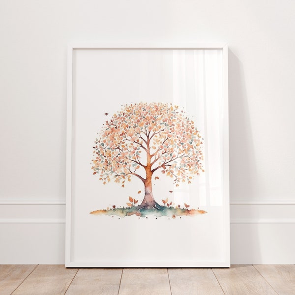 Tree of life Watercolor Nursery Print, Printable Tree of Life, Tree of life Poster | Digital Download | Printable Wall Art| Really Aesthetic