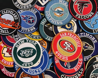 NFL Iron on assorted Round Patches embroidery patches can also be sewed | American Football Team Round Patches