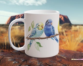 Budgie Mug Cute Budgerigar Bird Coffee Cup Perfect Gift for Bird Lovers Parakeet Mug Wildlife Mom Gift Animal Lover Coffee Cup