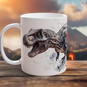 T Rex Mug Dinosaur Coffee Cup Jurassic Dino Gift Fun TRex Lover Mug Kids Dinosaur Birthday Gift Jurassic Park Mug Prehistoric Animal Cup