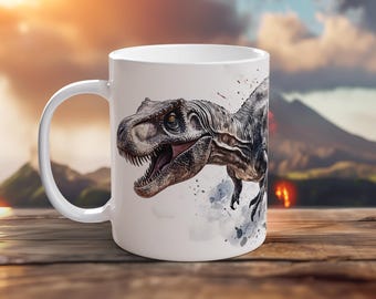 T Rex Mug Dinosaur Coffee Cup Jurassic Dino Gift Fun TRex Lover Mug Kids Dinosaur Birthday Gift Jurassic Park Mug Prehistoric Animal Cup