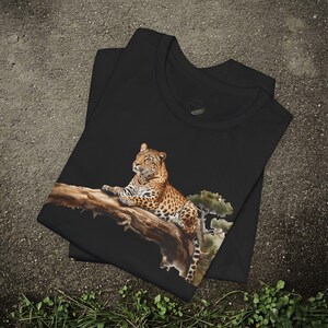 ヒョウTシャツ 野生動物グラフィックTシャツ ビッグキャットサファリシャツ 野生動物愛好家へのギフト 自然美的 ユニセックストップス アニマルプリントシャツ