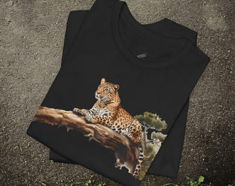 Leopard T Shirt Wild Animal Graphic Tee Big Cat Safari Shirt Wildlife Lover Gift Nature Aesthetic Unisex Top Animal Print Shirt