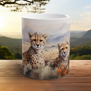 Cheetah Wilderness Mug African Wildlife Coffee Cup Unique Stylish Gift for Wildlife Enthusiasts Nature Lover Animal Art Mug
