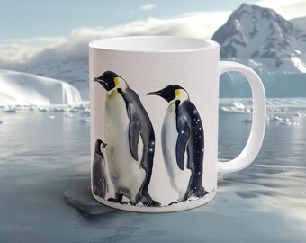 Emperor Penguin Mug Wildlife Art Coffee Lover Gift Handmade Penguin Wildlife Animal Lover Antarctic Art Unique Ceramic Mug