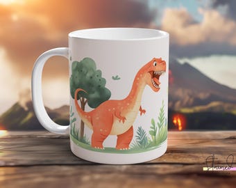 Dinosaur Mug for Kids Cute Dino Coffee Cup Boys Gift Fun Dinosaur Lover Kid's Mug Children’s Dinosaur Design
