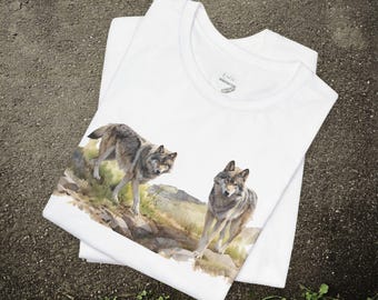 Wolf T Shirt Howling Wolf Nature Lover Wildlife Graphic Tee Forest Animal Moon Wolf Gift Unisex Shirt for Him Her Outdoor Top