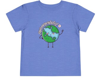 Kleine milieuactivist peuter-T-shirt: Happy Earth-editie