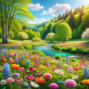 日本未入荷-2サイズ♪タペストリーアート - Spring Landscape Amazon.com : DORCEV 10x7ft Spring Garden Backdrop Vintage