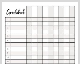 Printable Gradebook Layout