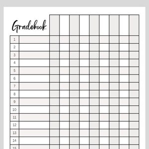 Printable Gradebook Layout