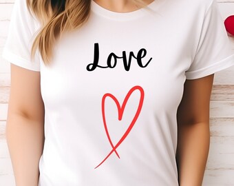 Camiseta con mensaje sincero de "amor", camiseta para alguien especial, camiseta romántica, camiseta de manga corta, camiseta unisex, regalo para ella