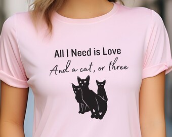 Loving All My Cats Shirt, Amusing Caring for Cats T-shirt, T shirt for Cat Loving Mom, Cat Lover Message Tshirt Top, Gift for Mother's Day