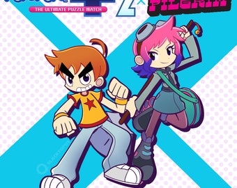 Scott Pilgrim/Ramona Flowers Puyo Puyo acrylic keychain