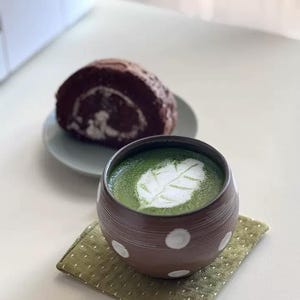 Taza de Matcha de cerámica rústica de estilo japonés - Taza de café de cerámica sin asa - Tazas de té sin asas Wabi-sabi
