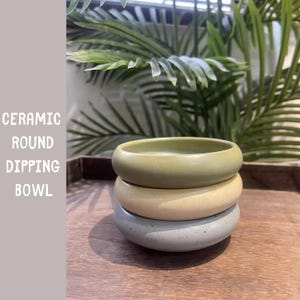 Contemporary Japanese Style Matte Ceramic Sauce Bowls | Round Dipping Bowl for Soy Sauce, Appetizers & Condiments – Rustic Stoneware