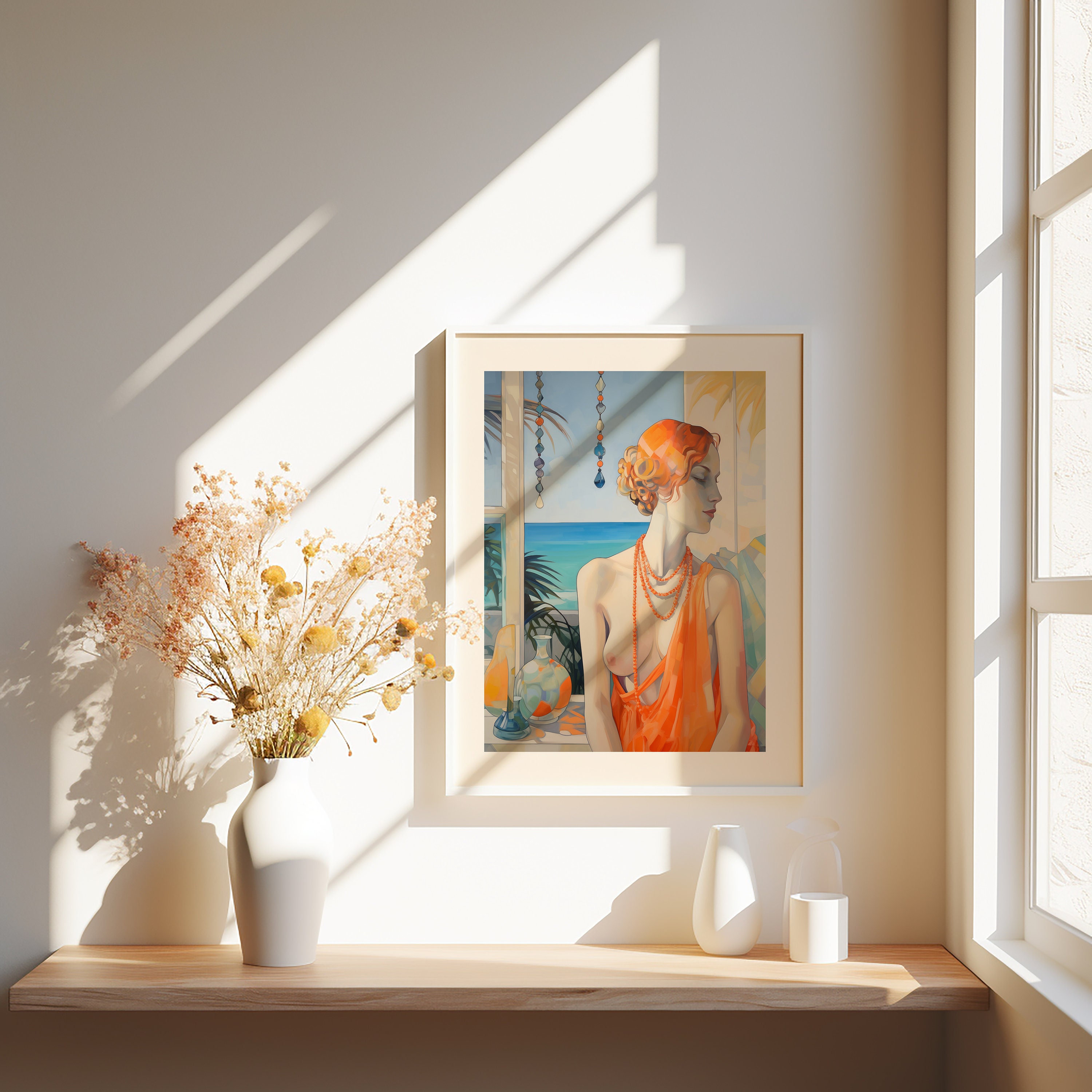 Exotic Woman Nude Painting Naked Lady Portrait Beach - Etsy