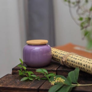 Ceramic Tea Storage Jar with Lid – Pastel Color Options – Minimalist Design for Tea Leaves, Herbs & Spices – Zen-Inspired Kitchen Decor