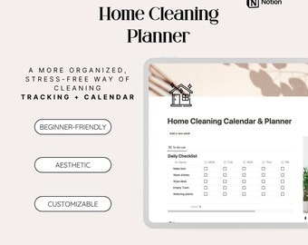 Notion Cleaning Schedule Template – Home Organization & Routine Planner
