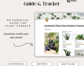 Notion Plant Care Planner | Indoor Plant Tracker, Watering Schedule & Plant Parent Guide