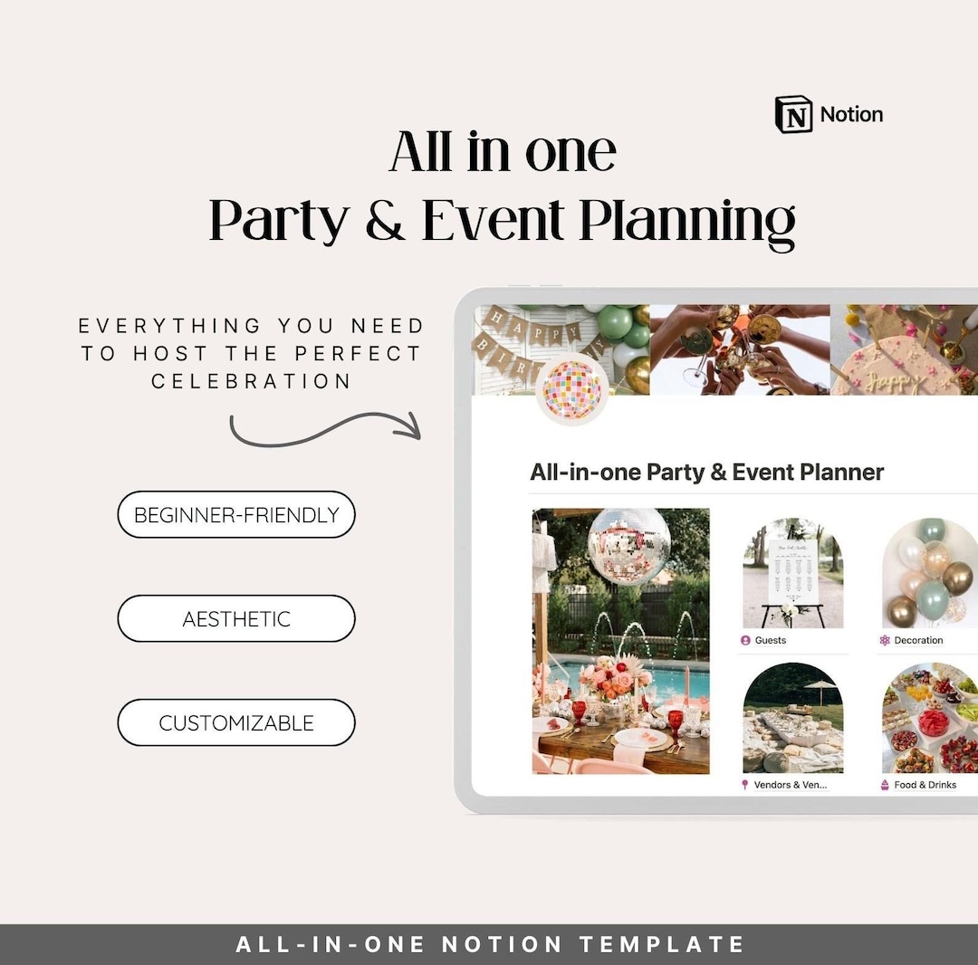 Notion Party Planner Template – Digital Event & Celebration Organizer ...
