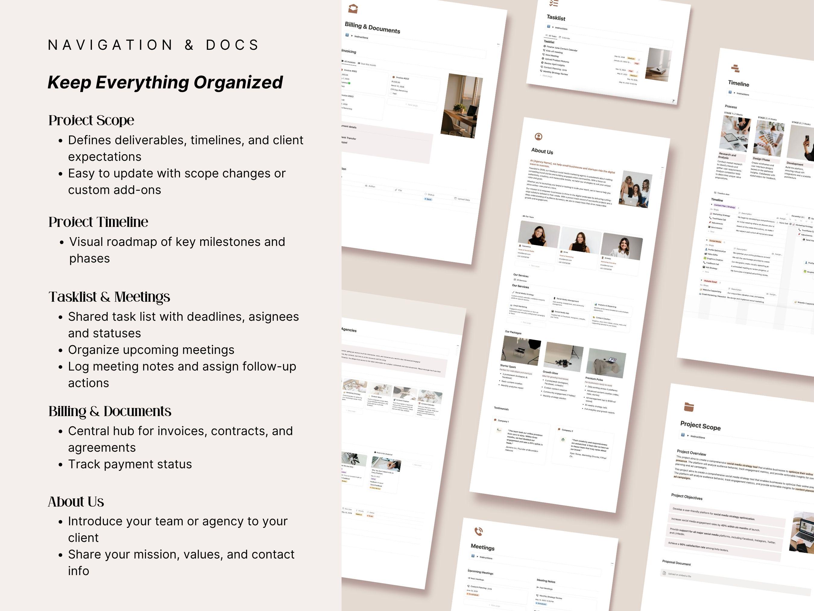 Notion Client Portal Template | Freelancer CRM, Agency Client ...