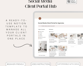 Notion-clientportalsjabloon | Freelancer-CRM, onboarding van bureaucliënten