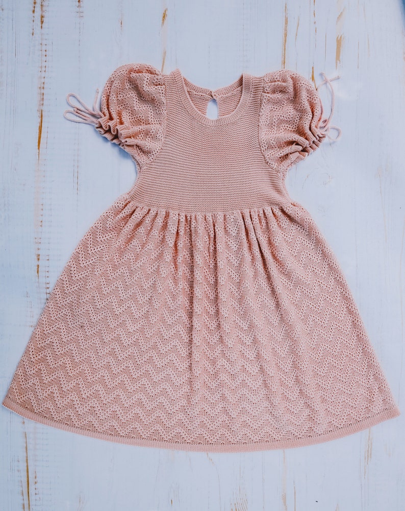 Girls Frilled Notched Neck Puff Sleeve Dress main image 0