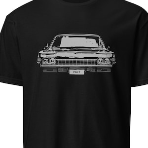 Chevy Impala antieke klassieke auto T-shirt met korte mouwen uit 1967
