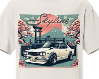 Camiseta Hakosuka Skyline GTR / Camiseta JDM extragrande descolorida / Regalo de cultura japonesa