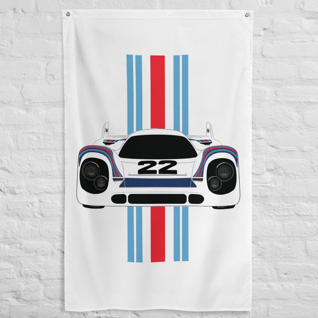 Boho Racing Flags Retro Race Car 917 Flag: Vintage Racing Stripes Banner (34.5