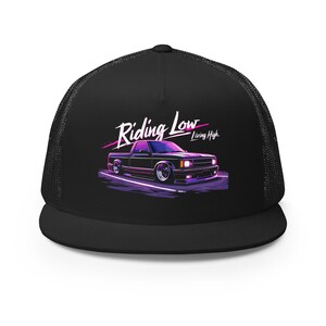 Chevrolet S10-keps: Riding Low Living High Vintage Retro Lowrider Trucker-keps Present