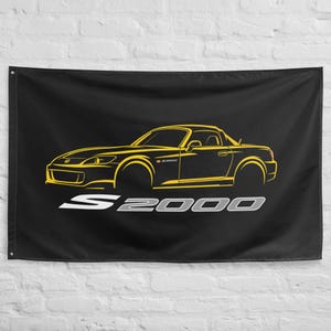 Bandiera da parete S2000 AP1 AP2 34x56 JDM Sports Car Garage Decor Giallo