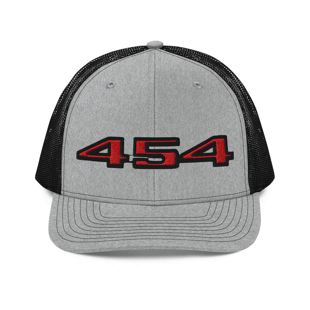Engine Block Hat Chevelle Chevy 454 Big Block Engine Emblem Trucker Cap Embroidered Mesh ...