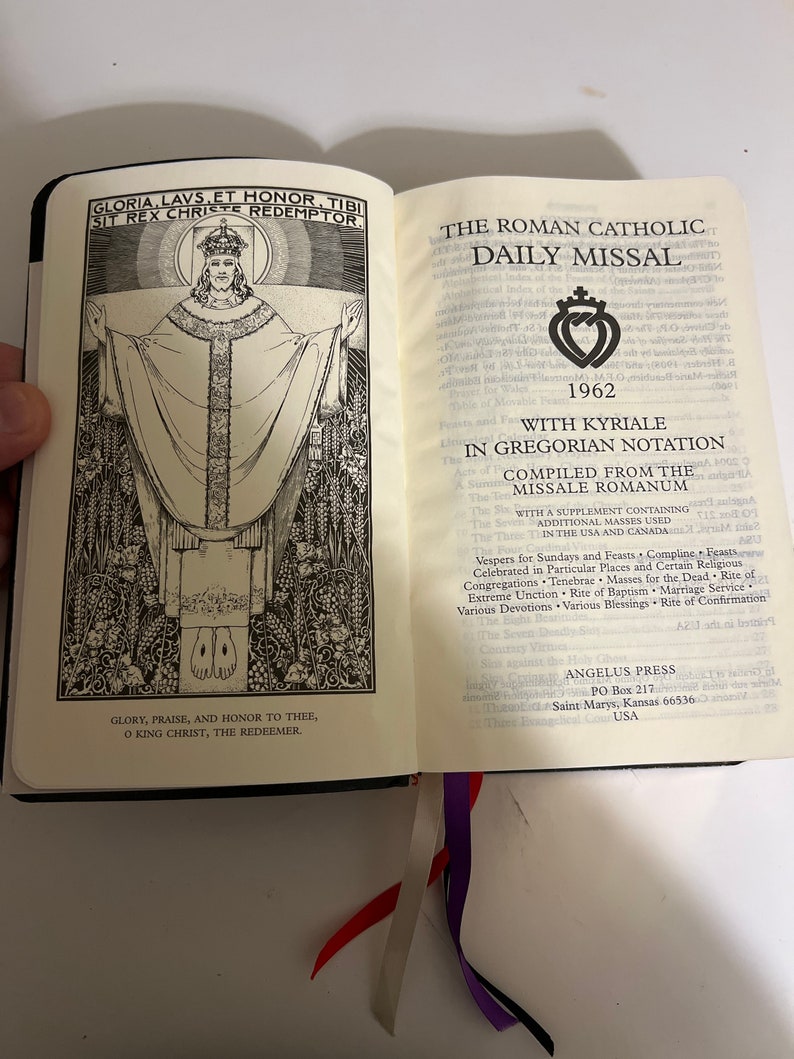 1962 Roman Catholic Daily Missal Angelus Press Etsy