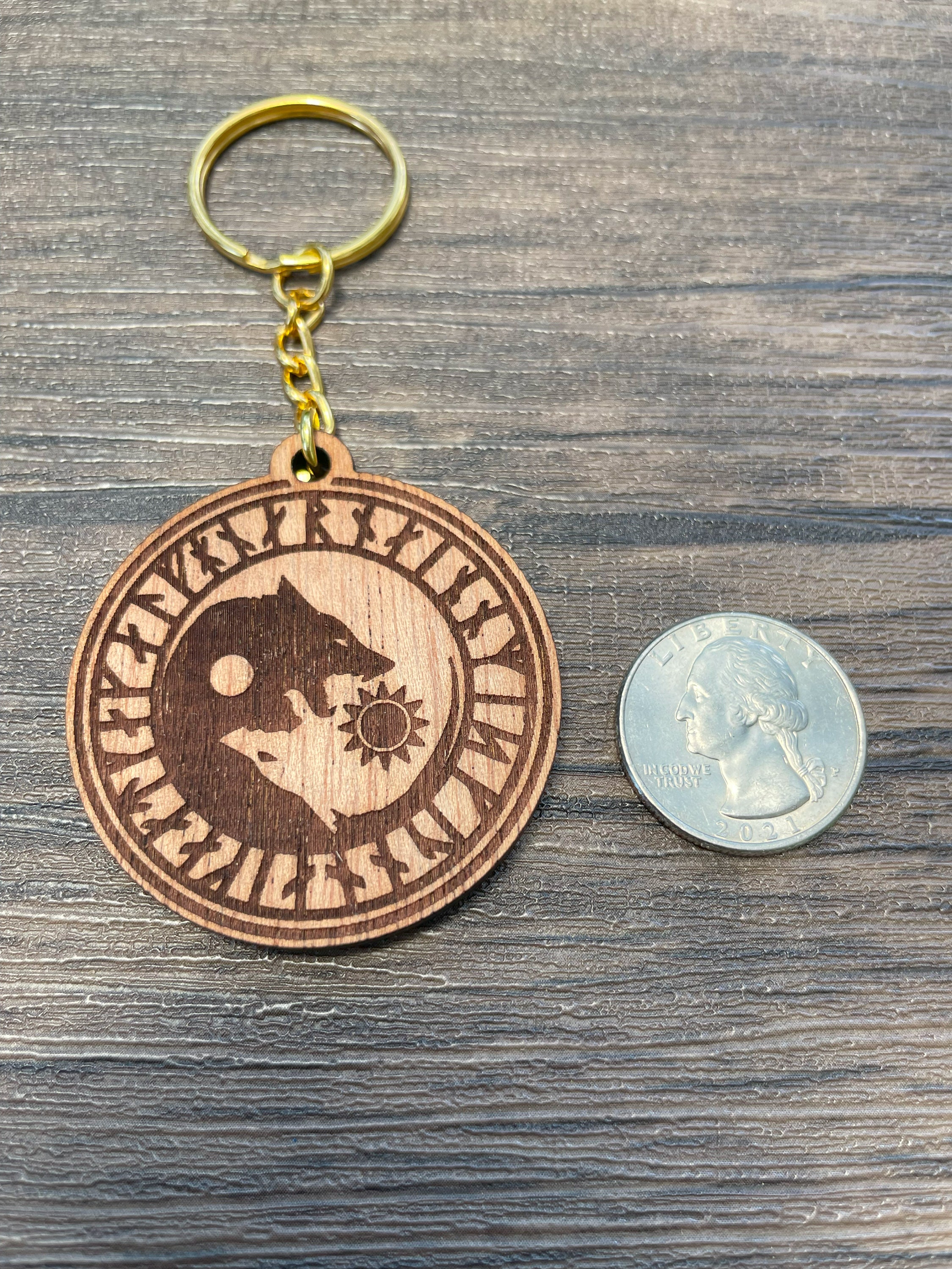 Hati & Skoll Norse Wolves Keychain Fantasy Gift, Anniversary Gift ...