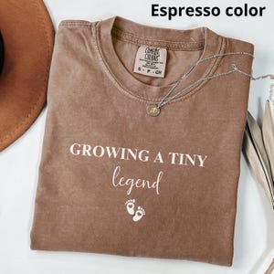 Comfort Color Growing a Tiny Legend Shirt, Pregnancy Announcement Tee, Baby Bump Reveal Shirt Mom-to-Be Gift, Cute Maternity T-Shirt New Mom