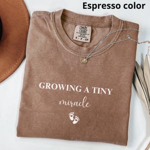 Growing a Tiny Miracle Shirt – Pregnancy Announcement Tee, Cute Maternity T-Shirt for Baby Bump Reveal, Mom-to-Be Gift Idea