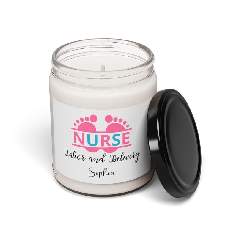 Personalized Labor & Delivery Nurse Christmas Scented Soy Candle