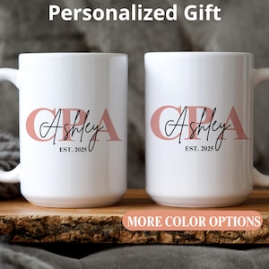 Personalized CPA Graduation Mug – Custom Accountant Gift – Certified Public Accountant New Grad Present