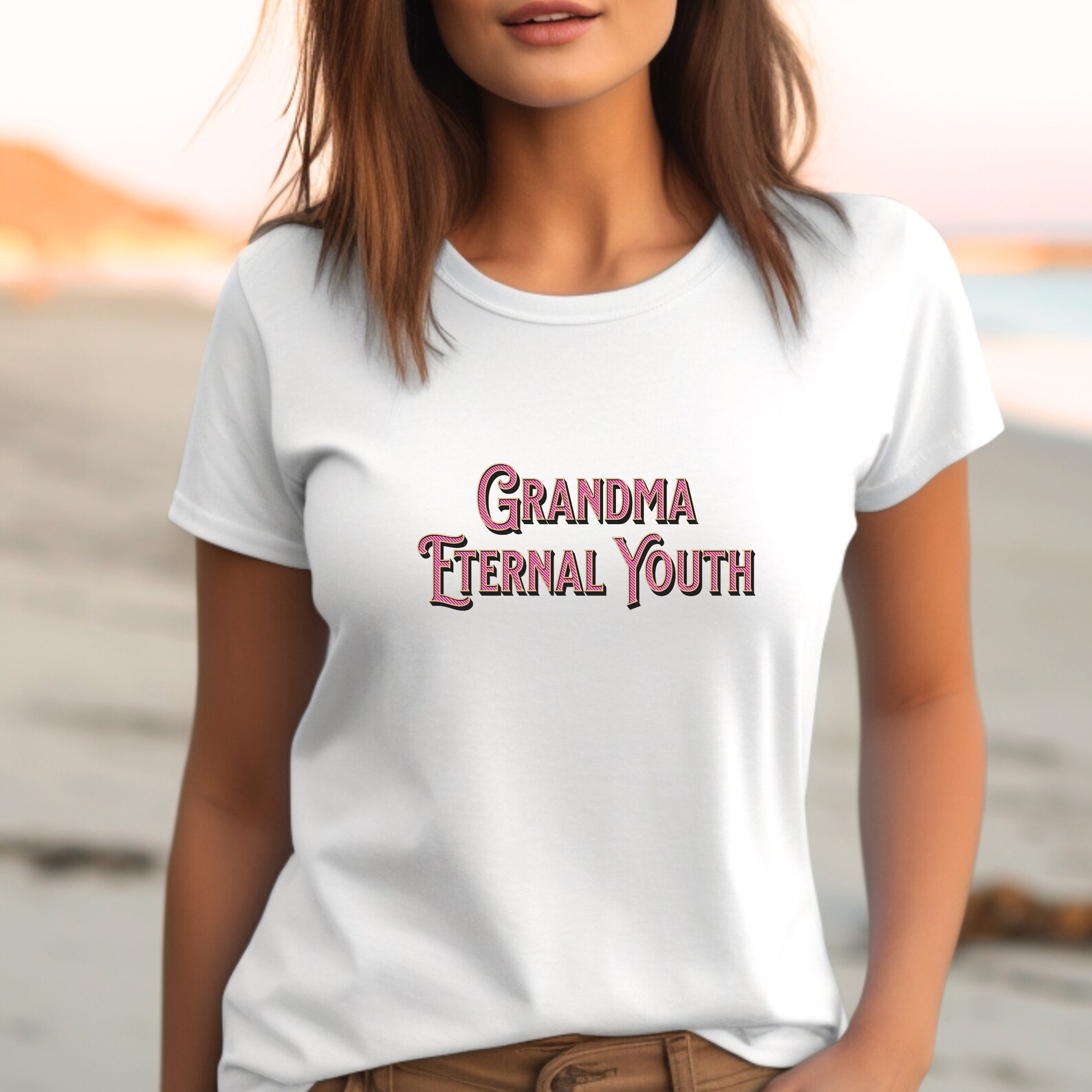 Grandma's Eternal Youth Logo Tee, Gift for Her, Grandma Shirt Eternal